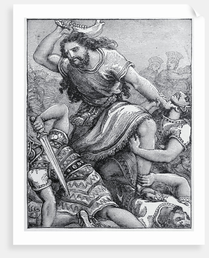 Samson with Weapon in Hand Against Philistines by Anonymous