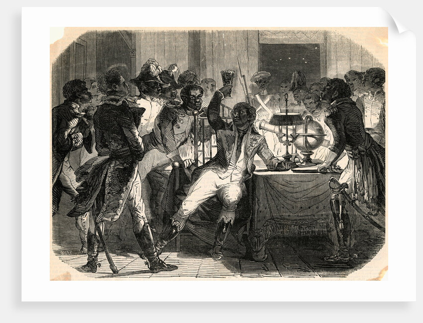 Illustration of Toussaint L'Ouverture Meeting with His Men by Anonymous