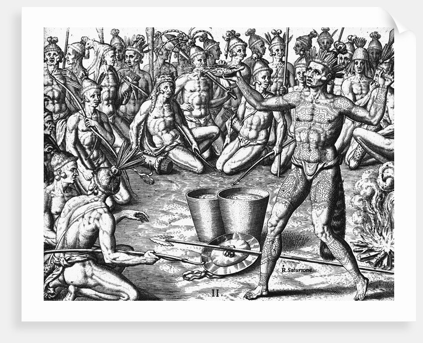 Florida Indians Saturibo War Council by Anonymous