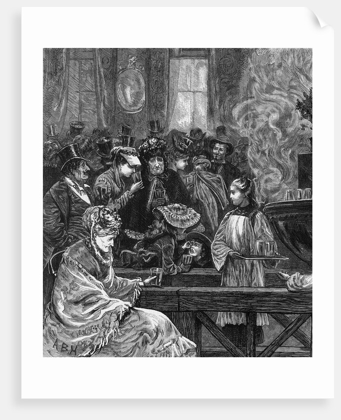 Illustration of Citizens Indulging Water at Spa by Anonymous