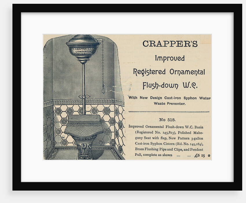 Advertisement for Crapper's Toilet by Anonymous