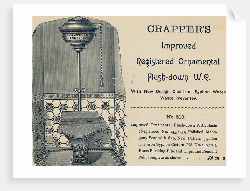 Advertisement for Crapper's Toilet by Anonymous