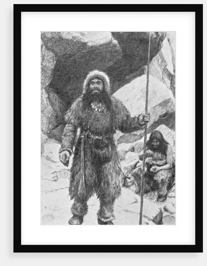 Cave Man Holding Staff by Anonymous