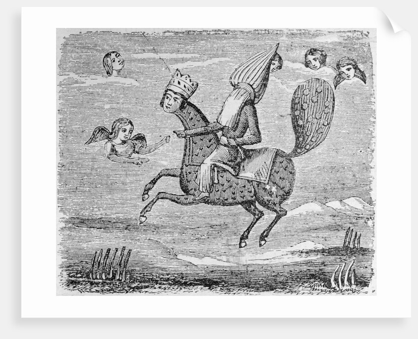 Print Depicting Mohammed Exiting Earth into the Heavens by Anonymous