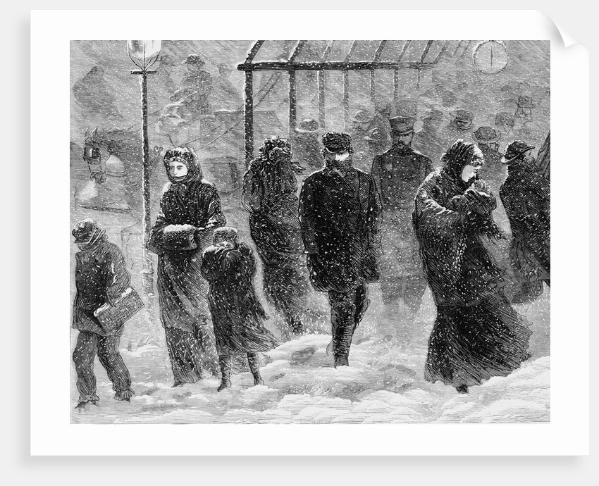 Pedestrians Walking in a Blizzard by Stanley Fox