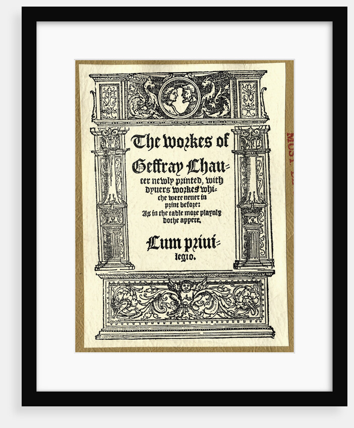 Title Page to Chaucer Works by Anonymous