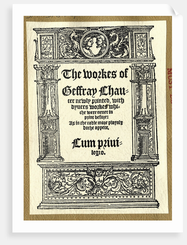Title Page to Chaucer Works by Anonymous