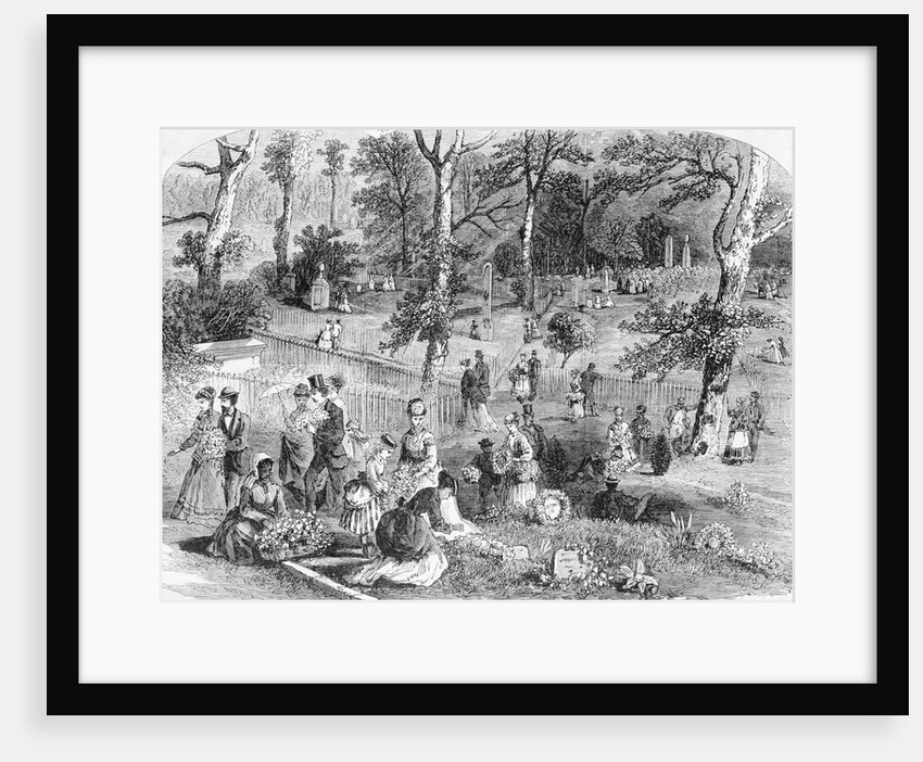 Illustration People Decorating Graves by Anonymous