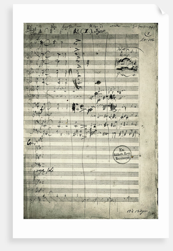 Manuscript Page from Beethoven's Missa Solemnis by Anonymous