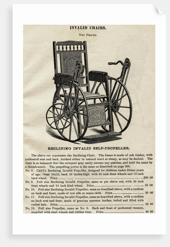 Early Wheelchair Advertisement by Anonymous