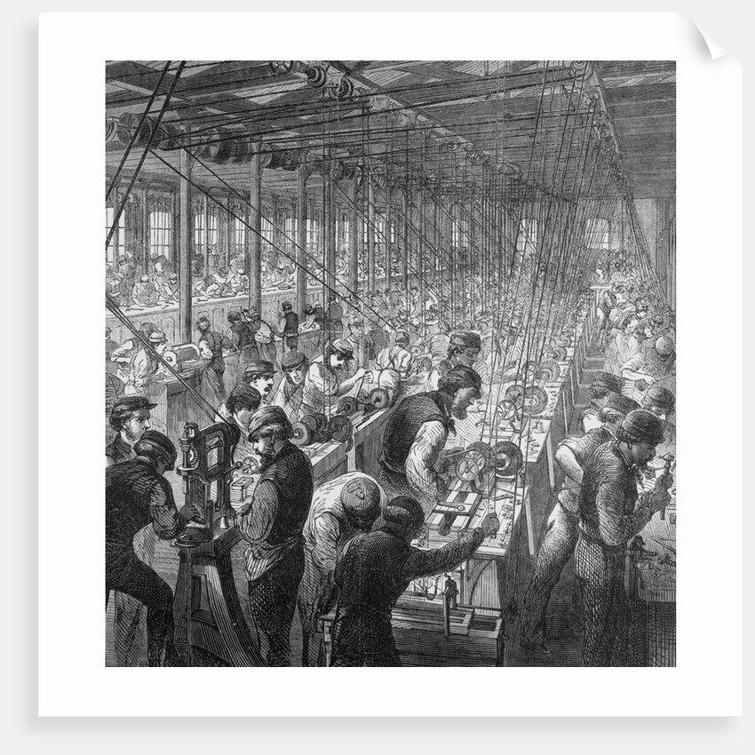 Illustration of Workers in Ammunition Factory by Anonymous