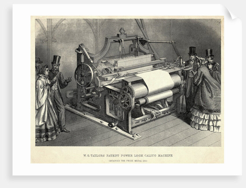 W.G Taylors Patent Power Loom Calico Machine Engraving by Anonymous