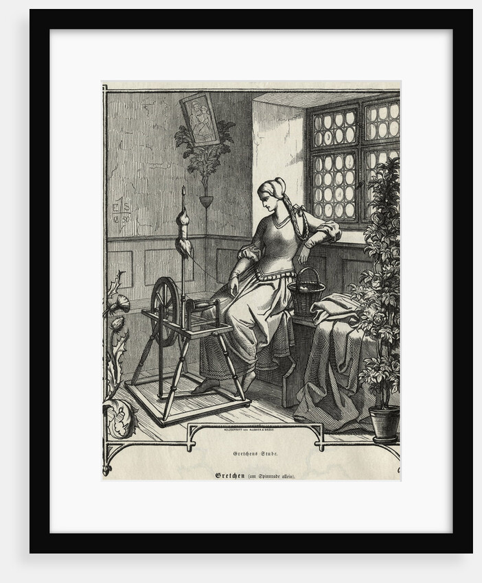 Woman with Spinning Wheel by Anonymous