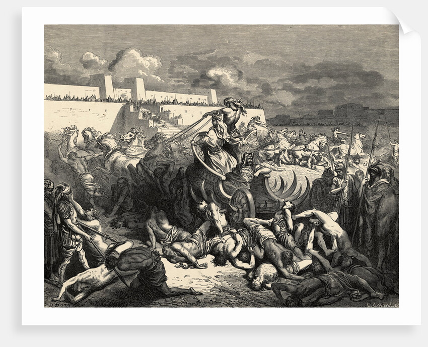 David Punishing the Ammonites Illustration by Anonymous
