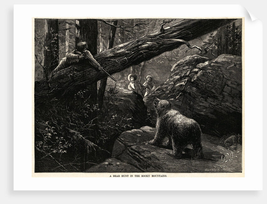 Men Bear Hunting in Rocky Mountains by Anonymous