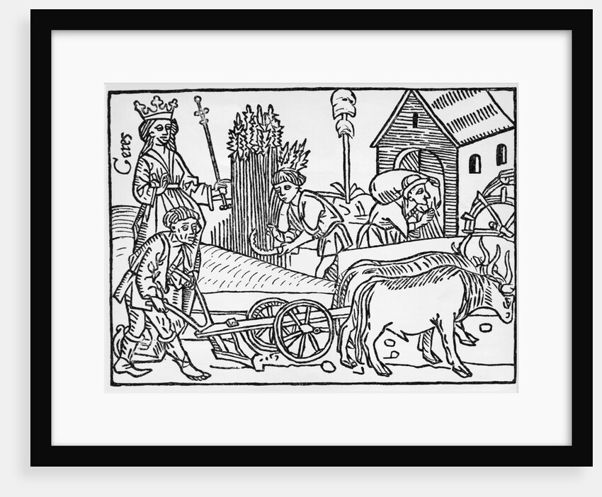 Medieval Agriculture Farm scene by Anonymous