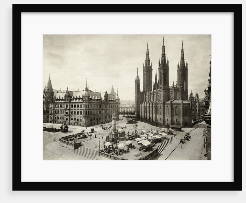Marketplace in Wiesbaden in Germany by Anonymous