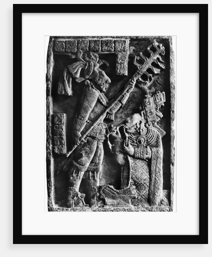 Mayan Stone Relief of Xoc Performing a Blood-Letting Ritual by Anonymous