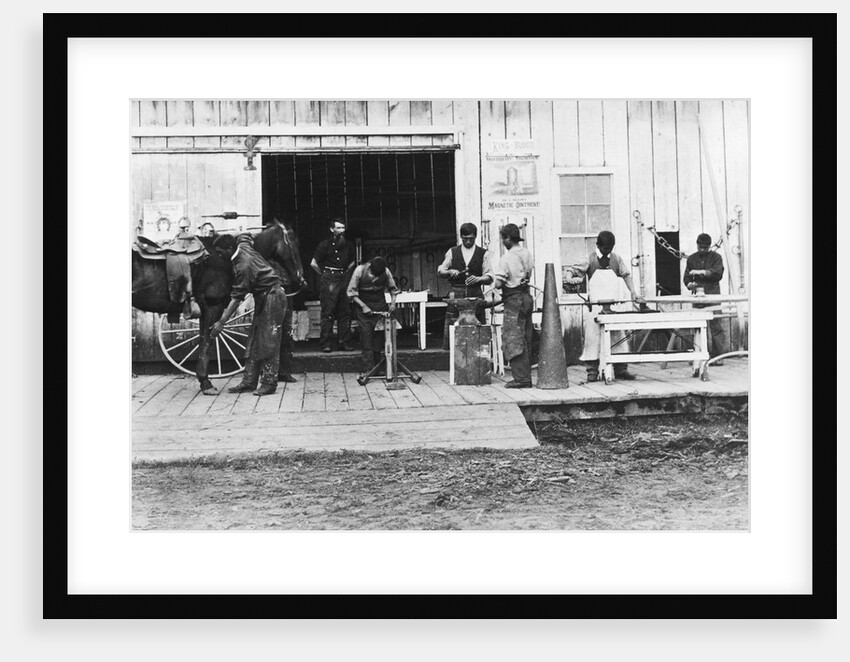 Native Americans Working on Blacksmith Equipment by Anonymous
