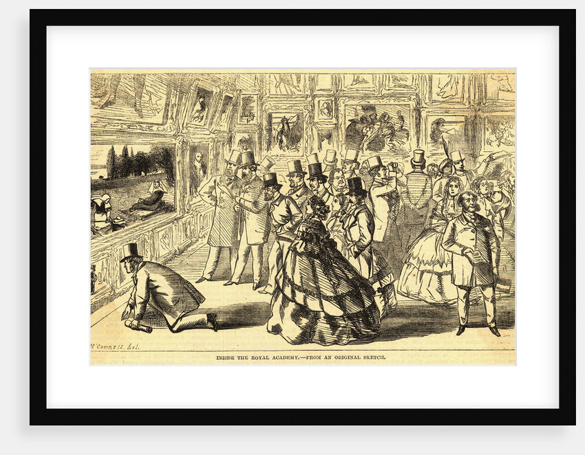 People Viewing Paintings Inside Royal Academy by Anonymous