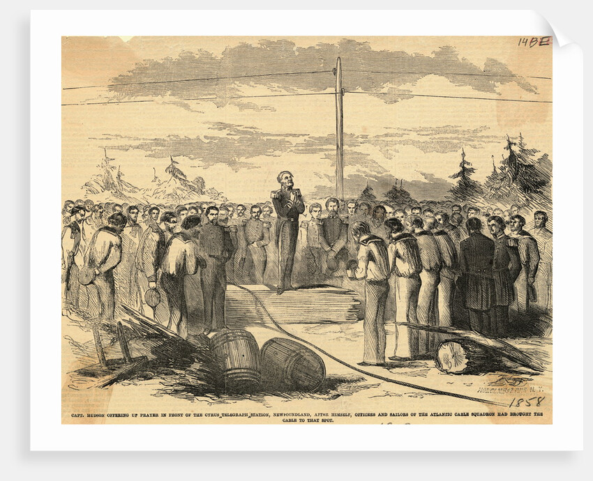 Men Praying at New Telegraph Station by Anonymous