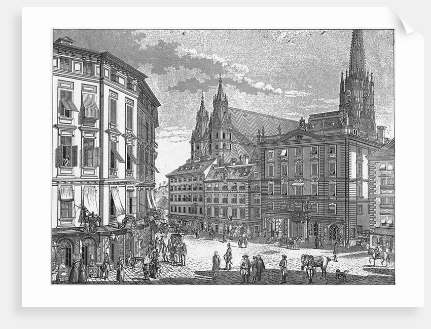 Engraving of Eisenstadt Town Square by Anonymous