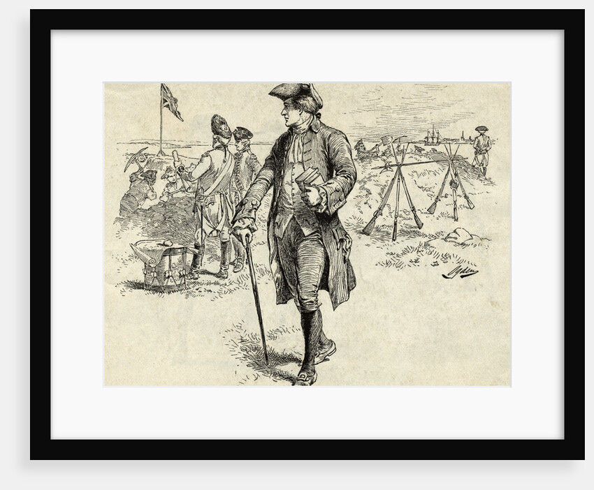 Illustration of Nathan Hale Spying on British by Anonymous