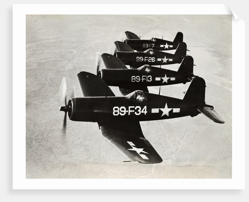 Four Navy Fighter Planes Flying in Formation by Anonymous