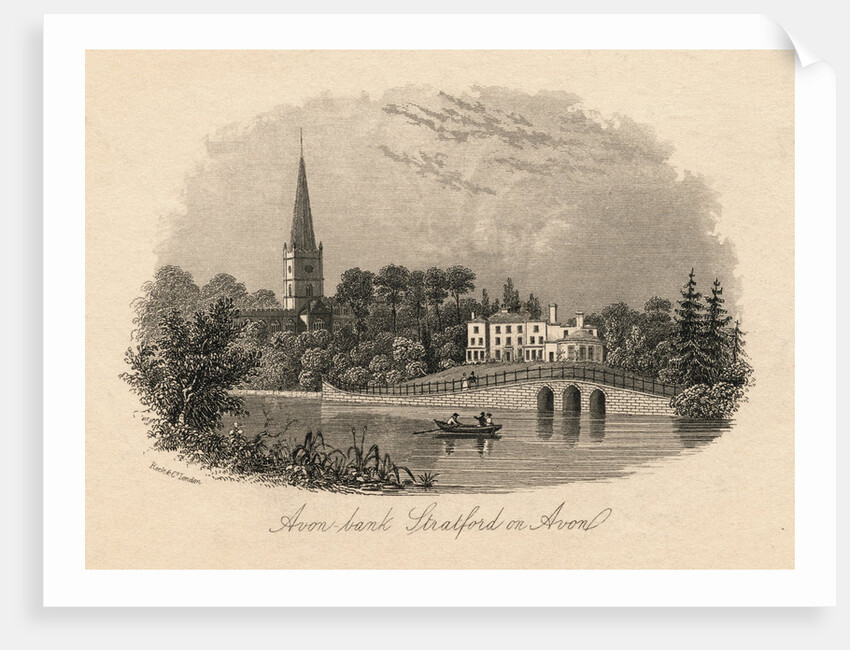 Illustrated View of Avon Bank of Stratford on Avon by Anonymous