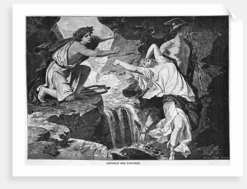 Engraving of Orpheus Reaching for Eurydice by Anonymous