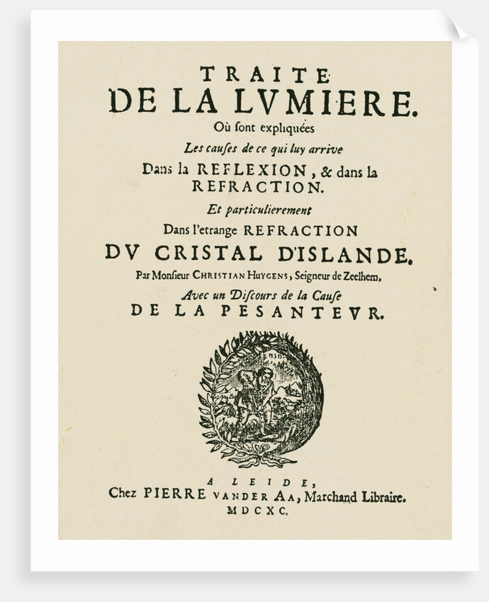 Title Page from Book by Christiaan Huygens