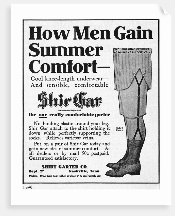 Advertisement for Men's Garters by Anonymous