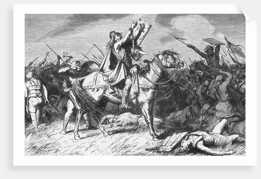 Clovis on Horseback and Gesturing for Prayer by Anonymous