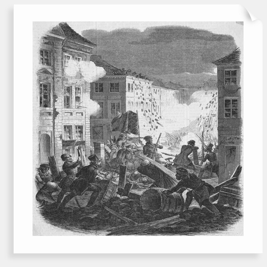 Engraving of the Revolution in Germany in 1848 by Anonymous