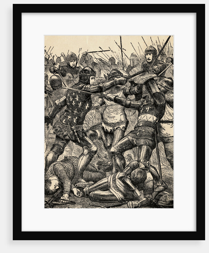 Engraving of the Battle of Poitiers by Anonymous