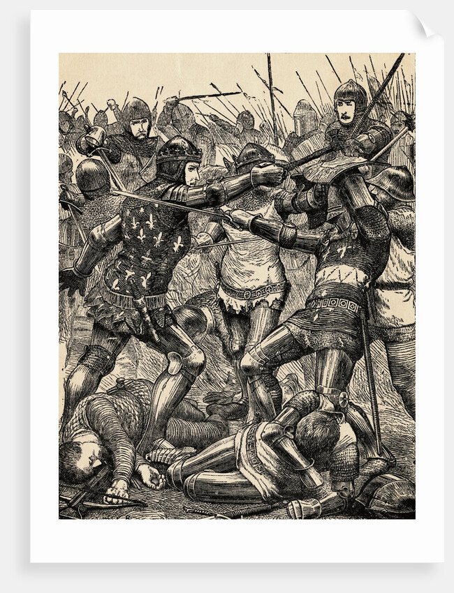 Engraving of the Battle of Poitiers by Anonymous