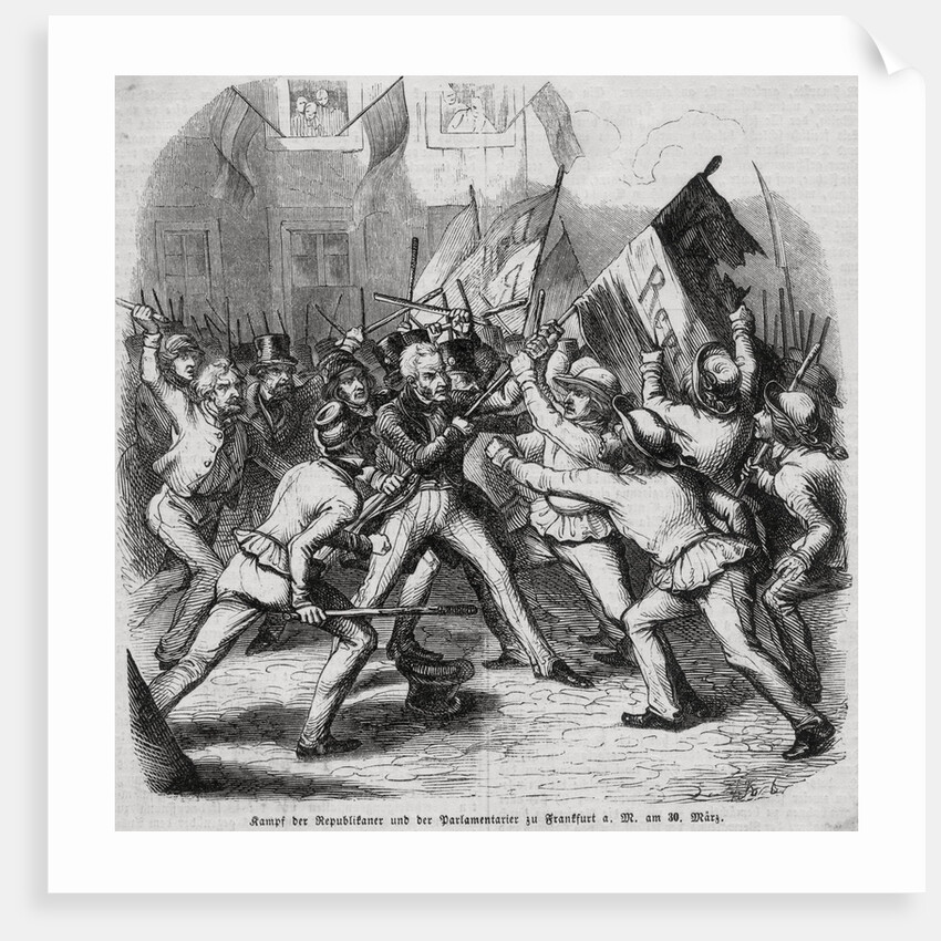 Illustration of Struggle Between Parliament and Revolutionists by Anonymous