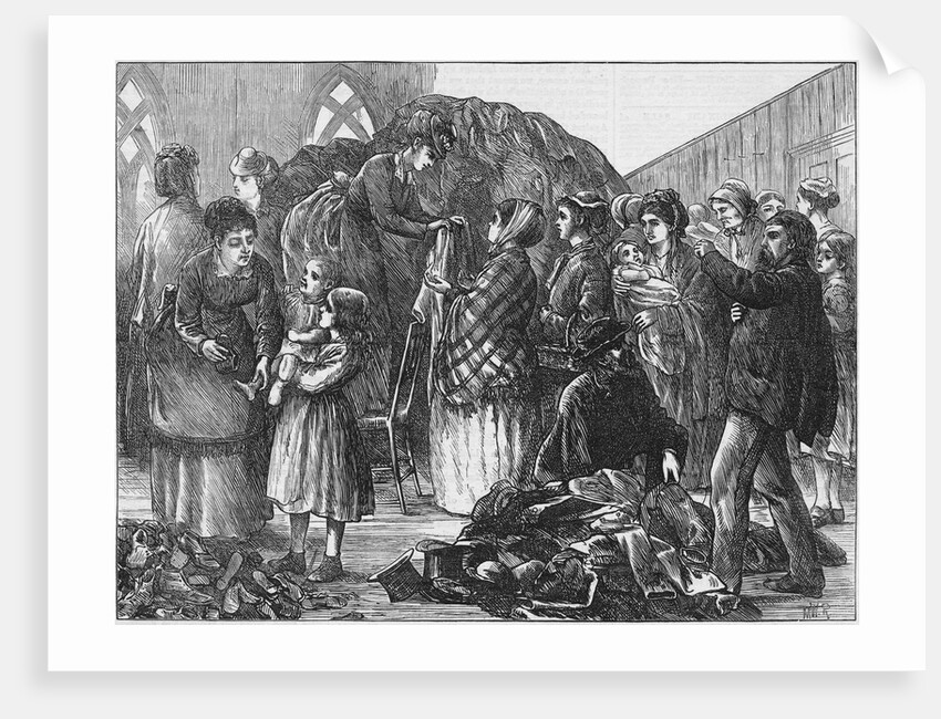 Refugees of Chicago Fire Receiving Clothes by Anonymous