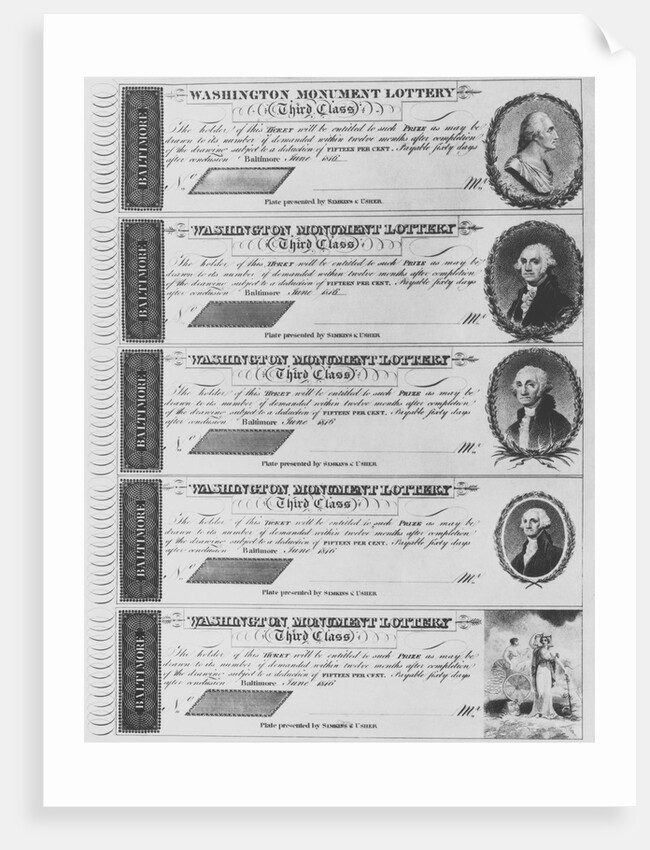 Washington Monument Lottery Tickets by Anonymous