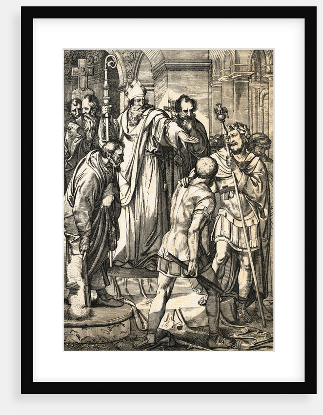 Ambrose Forbidding Theodosius Entrance to Milan Cathedral by Anonymous