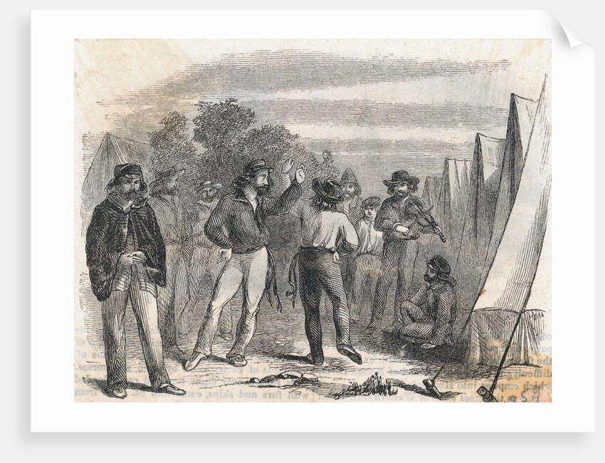 Man Playing Violin to Campfire Gathering by Anonymous