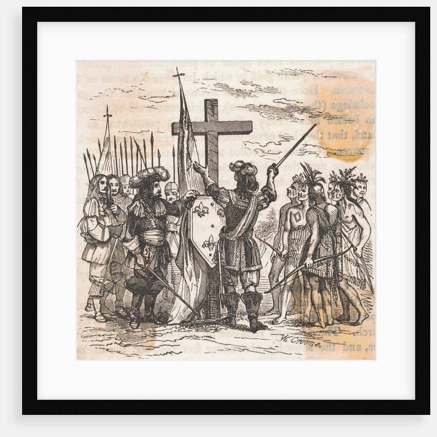 Depiction of Jacques Cartier Conquering New France by Anonymous
