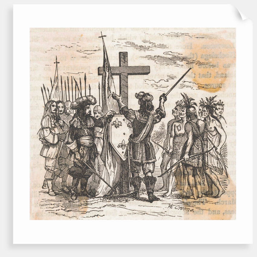 Depiction of Jacques Cartier Conquering New France by Anonymous