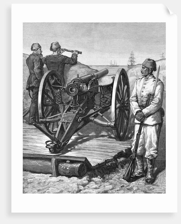 British Soldiers by Canon Eyeing Ships Offshore by Anonymous