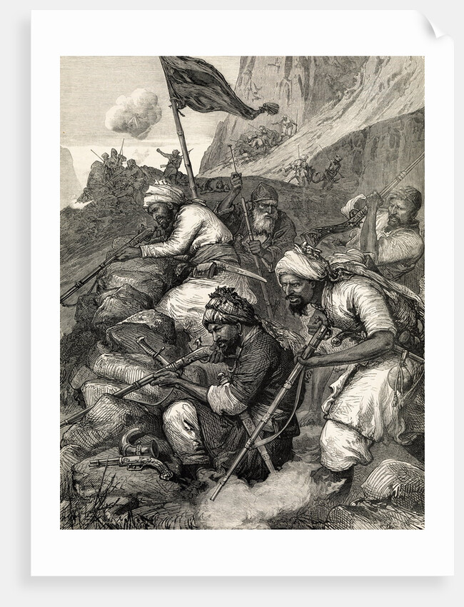 Arab Soldiers Fighting from Hillside by Anonymous