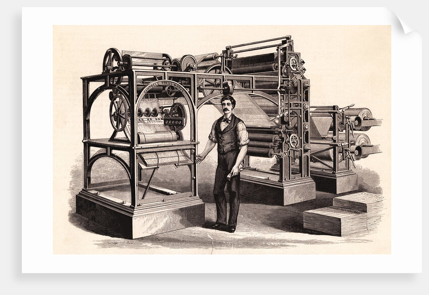 Man Posing with Printing Press by Anonymous