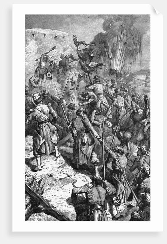 Soldiers Storming Fortress During Crimean War by Anonymous