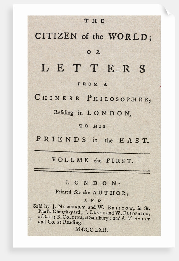 Citizen of the World Book Cover by Anonymous