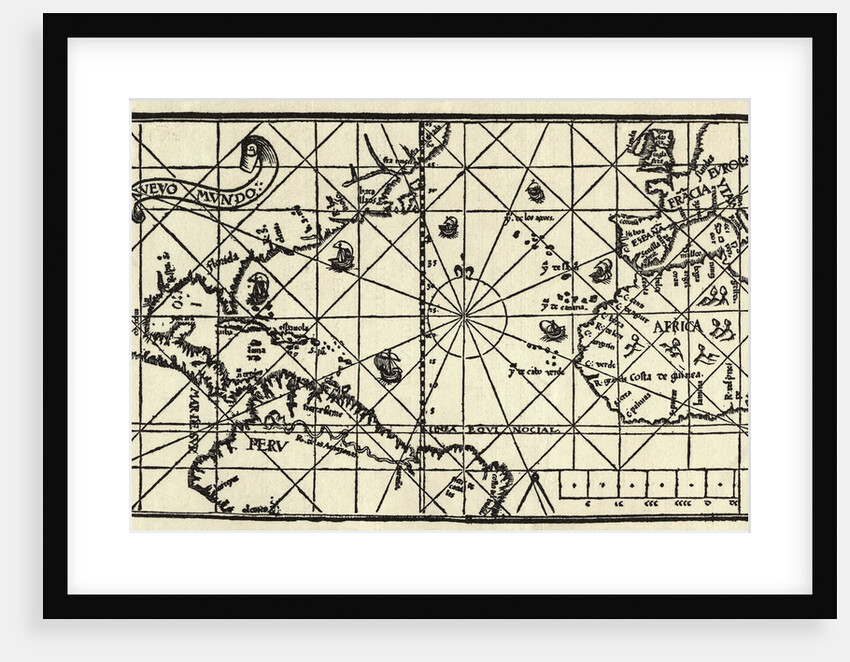 Spanish World Map Circa 1551 by Anonymous
