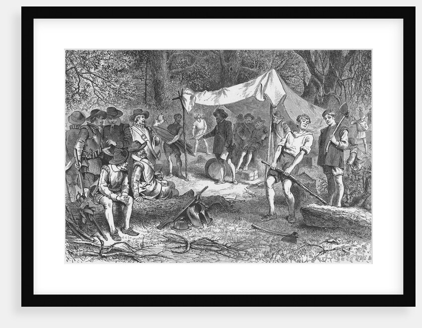 Settlers Gathering Wood by Anonymous
